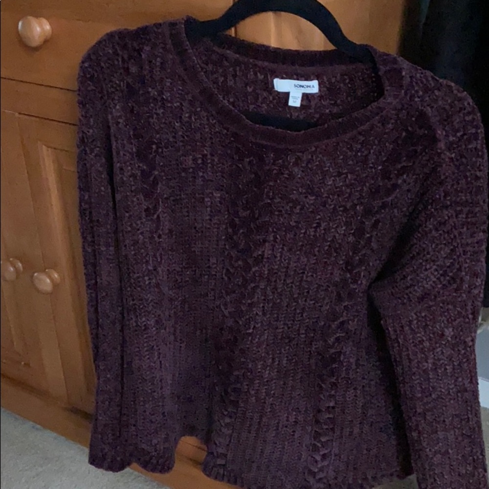 Sonoma Medium Dark Plum Chenille sweater
